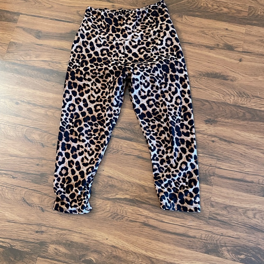 Brown and Black Animal Print Leggings High Waist Full Length